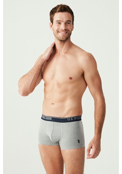 U.S. Polo Assn. Erkek Lacivert - Gri Melanj - Indigo 3 Lü Boxer 80263
