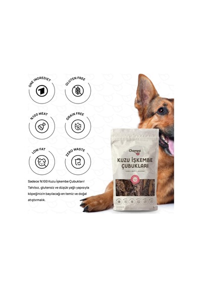 Kuzu İşkembe Çubukları 100% Doğal Katkısız Köpek Ödül Maması 100 Gr Tek İçerik