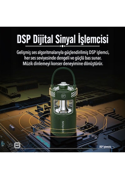 Nowgo F1 20w Bluetoooth Hoparlör Taşınabilir Powerbank Kamp Feneri Bej