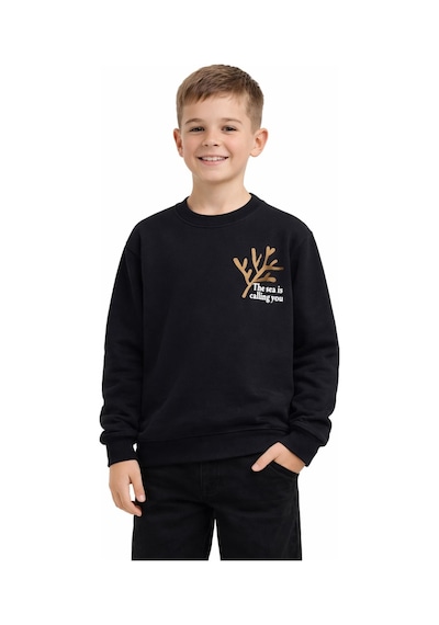 Baglan Erkek Çocuk Önü Baskılı Sweatshirt Bgl-st05238 Siyah