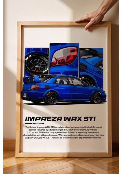 Impreza Wrx Stı Çerçeveli Tablo - Subaru Car Poster