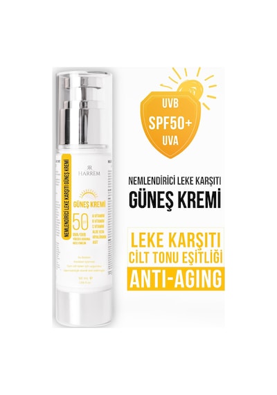 Harrem Nemlendirici Leke Karşıtı SPF50+ Güneş Kremi 50 ML Harrem Nemlendirici Leke Karşıtı SPF50+ Güneş Kremi 50 ML