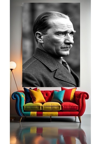 Siyah Beyaz Atatürk C1 Kanvas Tablo Ev Dekarasyon Hediyelik Duvar Süsü Ölçü Seçmeyi Unutmayınız :