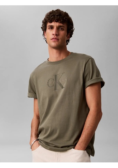 Calvin Klein Ss Hero Monologo Tee, Ldy Yeşil Erkek T-shirt
