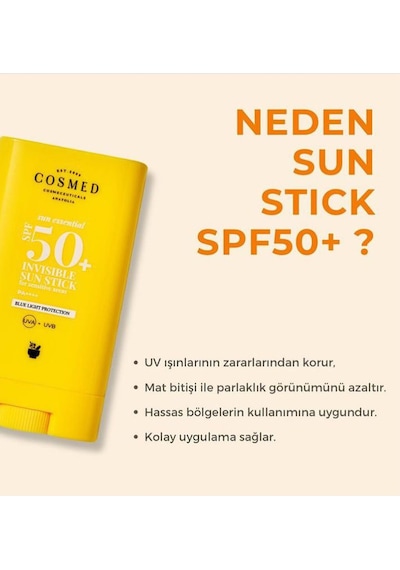 Cosmed Sun Essential Invisible Sun Stick SPF50+ 20 G