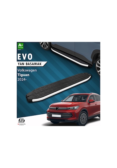 S-dizayn Vw Tiguan 3 Evo Aluminyum Yan Basamak 183 Cm 2024 Üzeri A+ Kalite