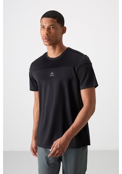 Tommy Life Siyah Polyester Nefes Alan Dokulu İnce Esnek Standart Fit Erkek Performans T-shirt - 88396 Siyah
