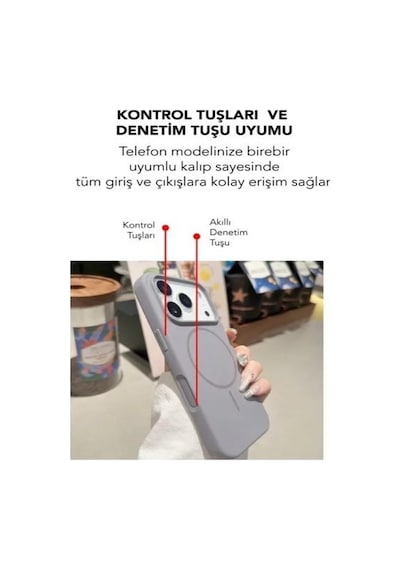 Apple İphone 17 Pro Uyumlu Magsafe Lansman Silikon Kılıf Gri