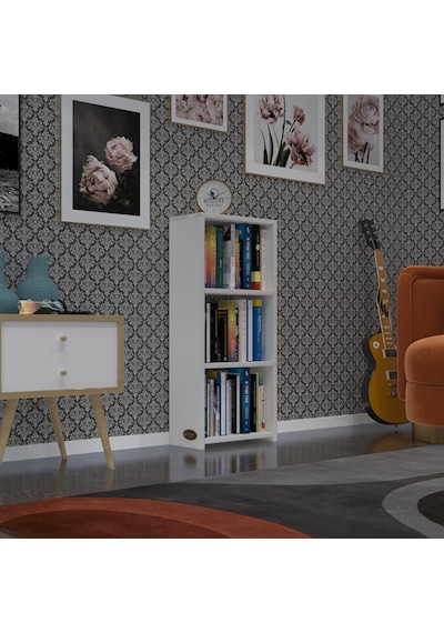 Kenzlife Kitaplık Süper Ga 090 40 19 Byz 3 Katlı Tek Bölme Ofis Mutfak Banyo Dolabı Arkalıksız