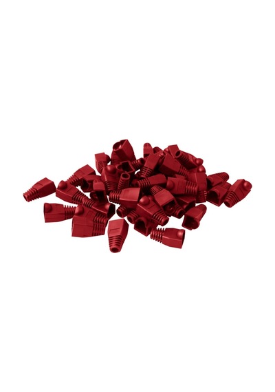 Qport Q-P5K Rj45 Konnektör Kılıfı 50'Li Paket Kırmızı