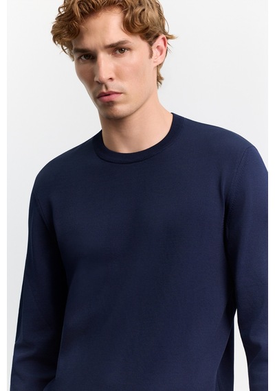 Avva Erkek Lacivert Bisiklet Yaka Rayon Karışımlı Regular Fit Kazak B005026