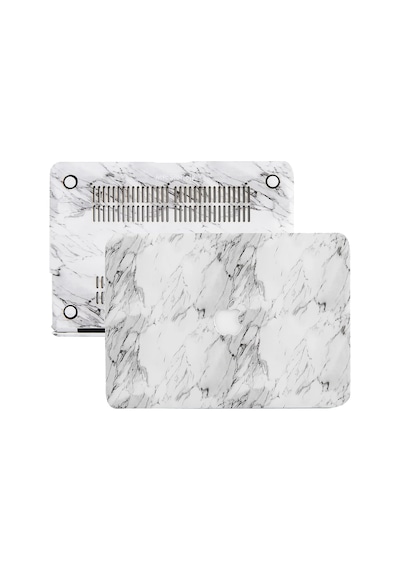 Macbook Air M1 Kılıfı A2337 Uyumlu 13 İnç Premium Deri Kaplama Mermer Desenli Hard Case A2179 A1932 Sert Koruyucu Kapak Çizilme Ve Darbe Koruma Kılıfı Beyaz Belirtilmemiş