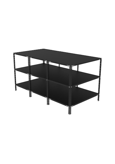 3 Katlı Renkli Paketleme Masası - Atölye, Depo, Hobi Çalışma Masası - Mavi Mavi-177x93 Cm-75 Cm Çok Renkli