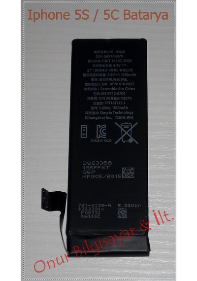 Apple Uyumlu iPhone 5S  5C 1510Mah 3.8V Batarya