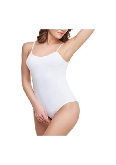 Tutku Kadın Beyaz Ip Askılı Likralı Çıtçıtlı Body Zıbın 6 Adet 001