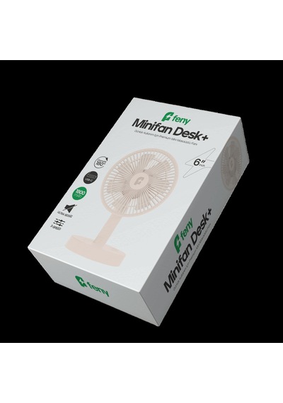 Feny Fn-f75 Beyaz 3 Kademeli Hız 180derece Dönüş 6&quot Kanat Masaüstü Dahili 1800mah Bataryalı Type-c Şarj Gir