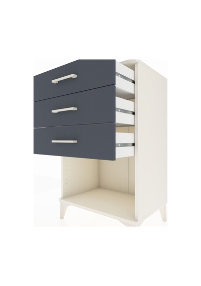 Hyperion Komodin 3 Çekmeceli 60x44x96 Aytaşı-antrasit Aytaşı
