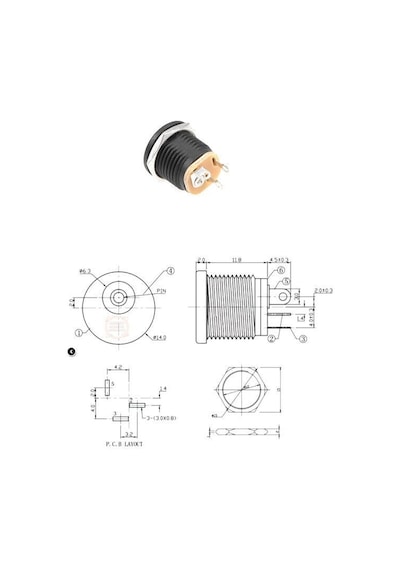 Yuvarlak Dc Jak-jack Somunlu Şase 2.5mm Ic-258-adaptör Fişi