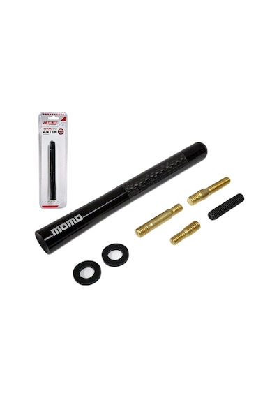 Carub Çubuk Anten Spor Momo Alüminyum Siyah-karbon 12 Cm Br0041050