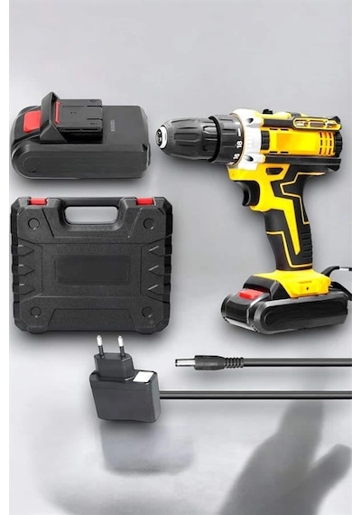 Hubrendy Tekno 24 Parça Çift Bataryalı Şarjlı Matkap Seti 24w Motor Ve Otomatik Mil Kilitli Tasarım
