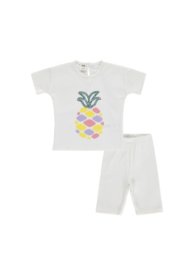 Civil Baby Ananas Nakışlı 6-18 Ay Takım - Ekru