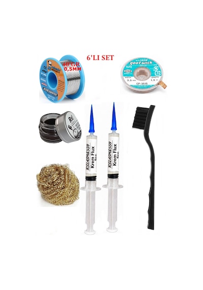Lehimleme Seti 40 G 0,5 Mm Lehim Teli Cp-3515 Lehim Fitili Flux Lehim Toplama Tek Fırça Seti Tk181