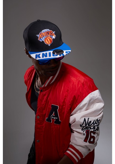 Berellini Knicks Hip-hop Şapka Özel Kolleksiyon Siyah - Mavi