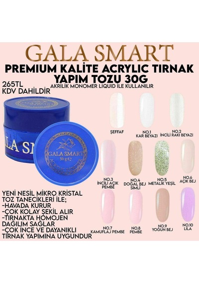 Akrilik Toz Premium 30 G - No:10 Gala Smart