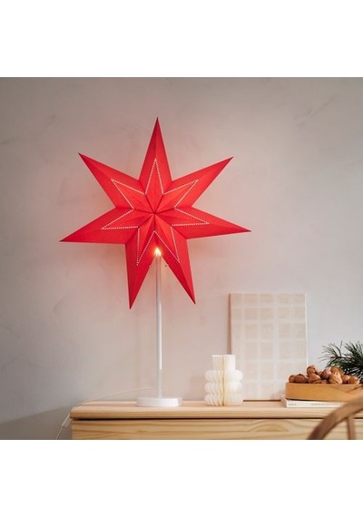 Ikea Stråla Abajur Başlığı, Kırmızı, 56 Cm, Yıldız
