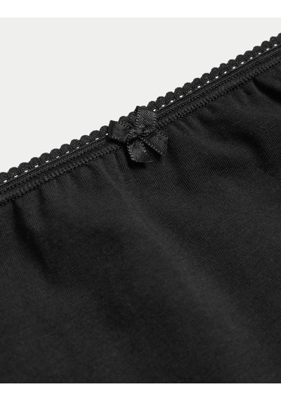 Marks & Spencer 5'li Cotton Lycra Short Külot Seti T61004933p Siyah