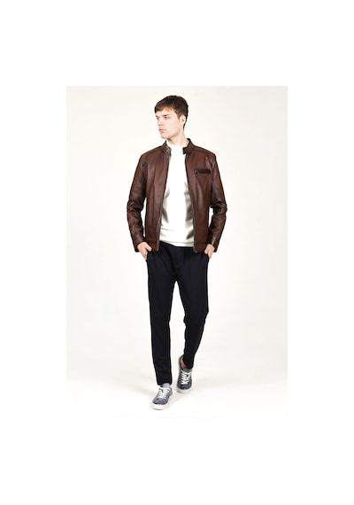 Dericlub E178 Gerçek Deri Erkek Mont Camel Antik Camel