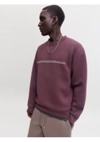 Jack & Jones Jcofusion Scuba Crew Neck Sn Erkek Sweatshirt-33802 Bordo