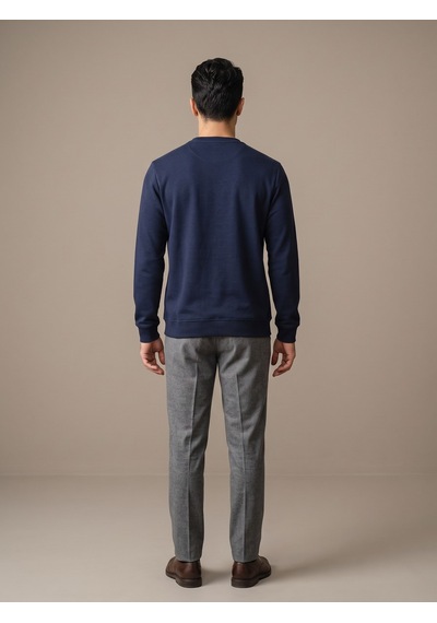 Maccali Erkek Lacivert Selanik Bisiklet Yaka Sweatshirt