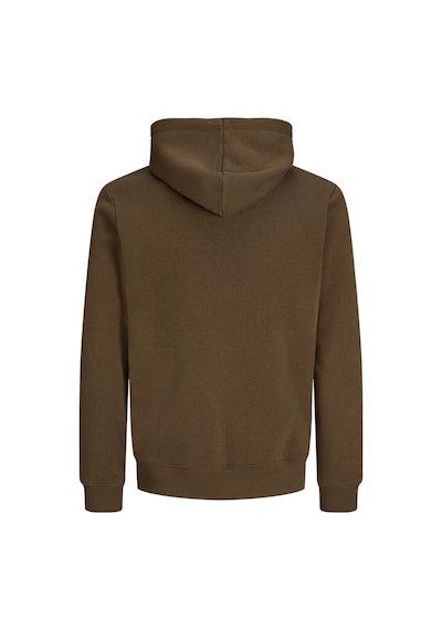 Jack & Jones Erkek Gögüs Baskili Kapüsonlu Sweatshirt - Aero - 12298491 Kahverengi