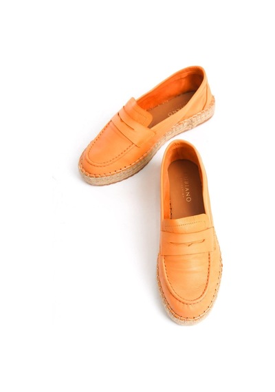 Mubiano Hakiki Deri Mbsvk23a001-orj Kadın Oranj Espadril & Babet Turuncu