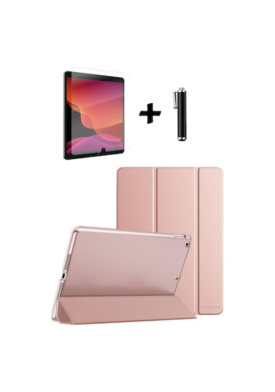 Apple Uyumlu iPad 8. Ve 9. Nesil 10.2 Inç Tablet Kılıfı Ekran Koruyucu Dokunmatik Kalem Seti Kılıf