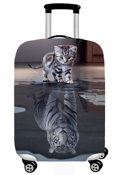 Smart Travel Valiz Koruyucu Kılıfı Orta Boy Kaplan Kedi