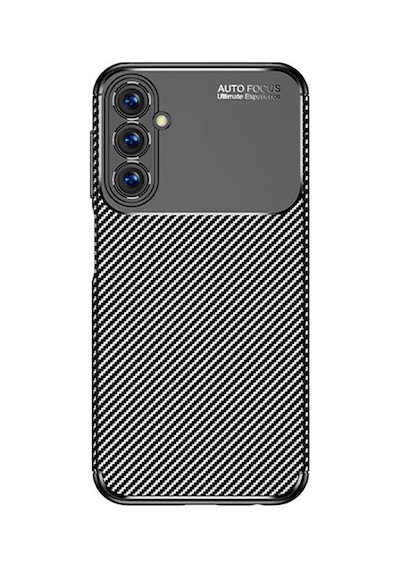 Galaxy Uyumlu A25 Kılıf Karbon Görünümlü Silikon Kamera Korumalı Üstün Koruma Pazarplus Siyah