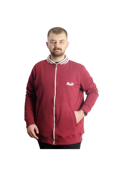 Mode Xl Büyük Beden Erkek Kolej Mont Süper 22614 Bordo Bordo