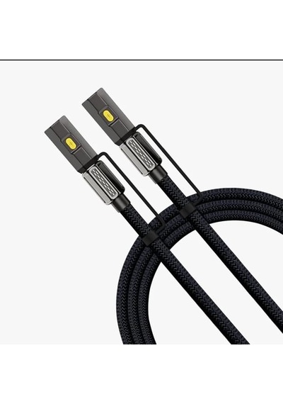 66w Usb To Type-c Led Işıklı Şarj Ve Kablosu Ip Örgülü