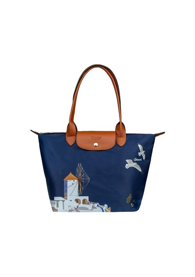 Dogo Kadın Vegan Lacivert Large El Çantası - Santorini Tasarım Multicolor