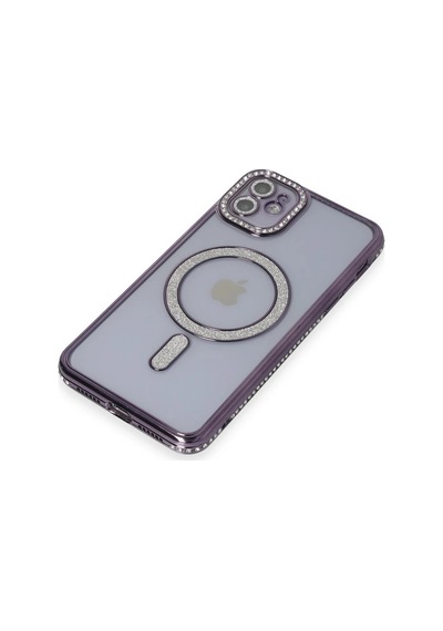 Mey İthalat Apple iPhone Uyumlu 11 - Kılıf Joke Simli Magneticsafe - Kılıf - Derin Mor Diğer