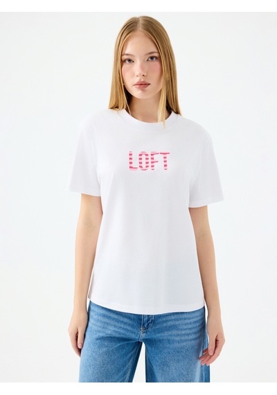 Box Fit Kadın Tshirt K.kol Beyaz