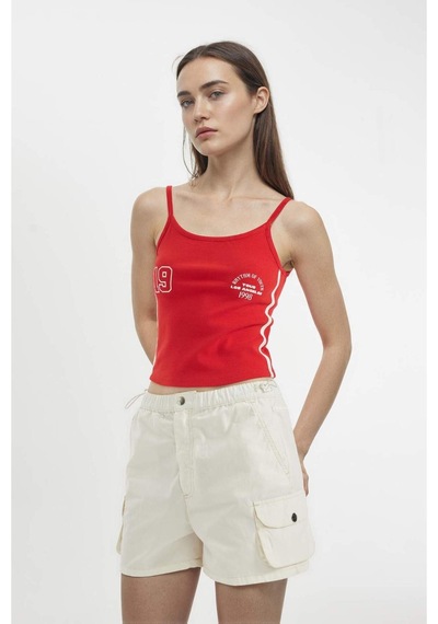 Defacto Coool Regular Fit Normal Bel Kısa Paça Gabardin Şort A3688AX24HSER232 Ekru
