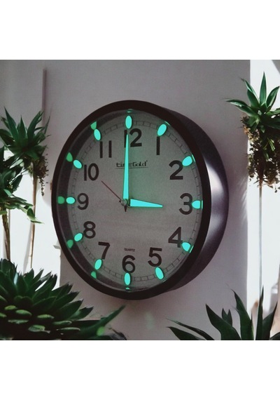 Fosforlu Karanlıkta Parlayan Küçük Çocuk Odası Siyah Duvar Saati Çap 22 Cm Siyah