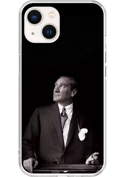 Apple Uyumlu iPhone 15 Plus Şeffaf Kılıf Atatürk 3 Tasarımlı