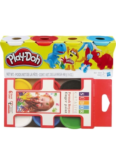 Play-doh Oyun Hamuru, 6'lı Parmak Boyası Çok Renkli