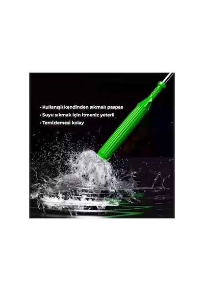 Magic Mop Kendinden Sıkmalı Mikrofiber Paspas Ucu Oto Ve Ev Mop