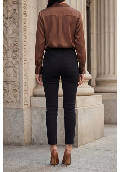 Hiccup My Fashıon Yüksek Bel Dar Kesim Skinny Kot Pantolon Siyah