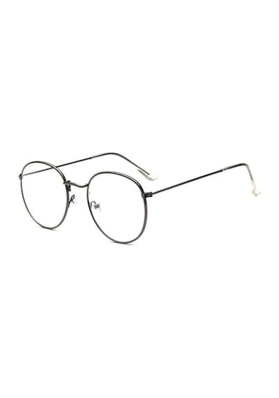 Ince Siyah Oval Çerçeve Metal Hafif Tarz Retro Vintage Gözlük Çok Renkli